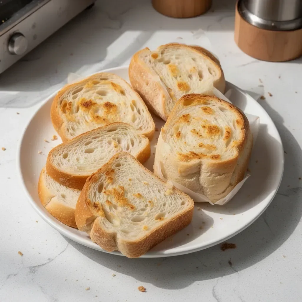 Freshly baked white bread loaf on a wooden table
