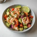 Zesty lime shrimp salad with avocado and fresh ingredients