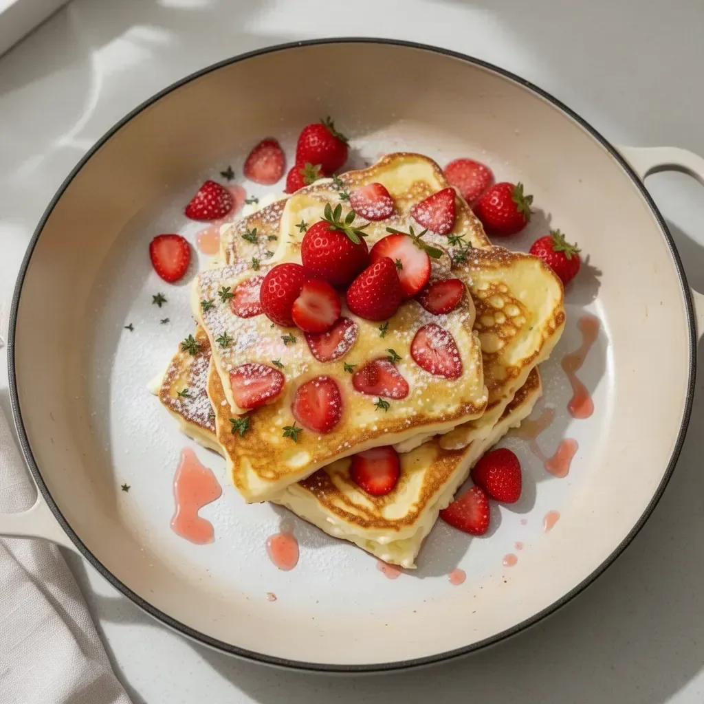 Delicious cottage cheese pancakes baked in the oven, perfect for breakfast.