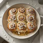 Fluffy cottage cheese cinnamon rolls fresh out of the oven