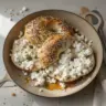 High-protein cottage cheese bagels on a wooden board