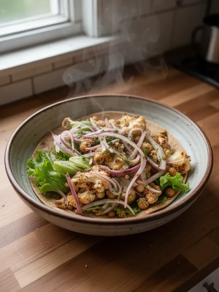 Chili Lime Chickpea Cauliflower Wrap